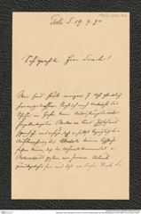 Nachlass Franz Steindachner, Brief von Emil von Marenzeller an Franz Steindachner (19.09.1890), Inv.Nr. 326.02, Seite 1